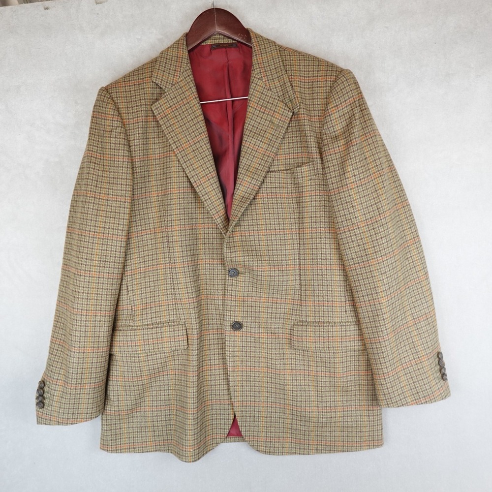 ETRO MILANO Blazer Jacket TWEED WOOL Houndstooth Check Sport Coat 50IT 40US/UK